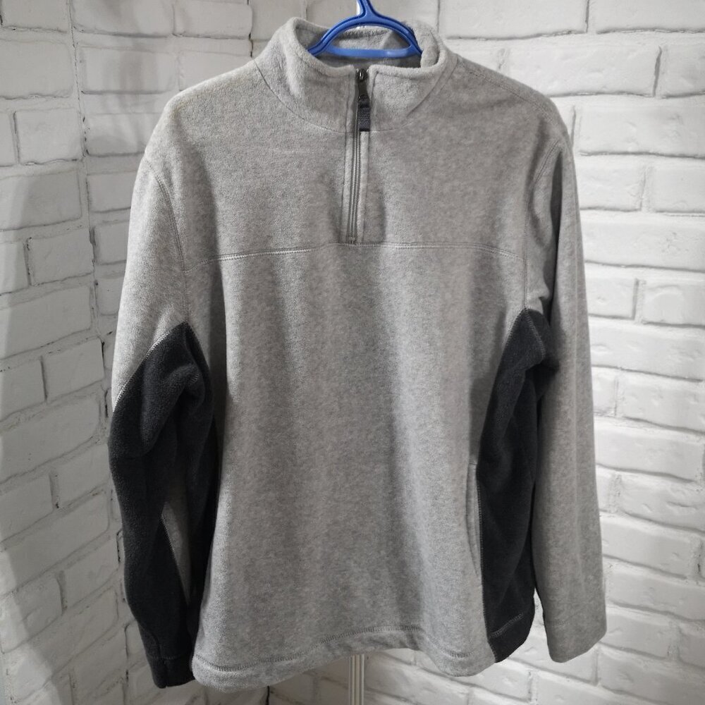 Gap Men's Size Medium Light & Dark Grey 1/4 Zip Fleece Pullover